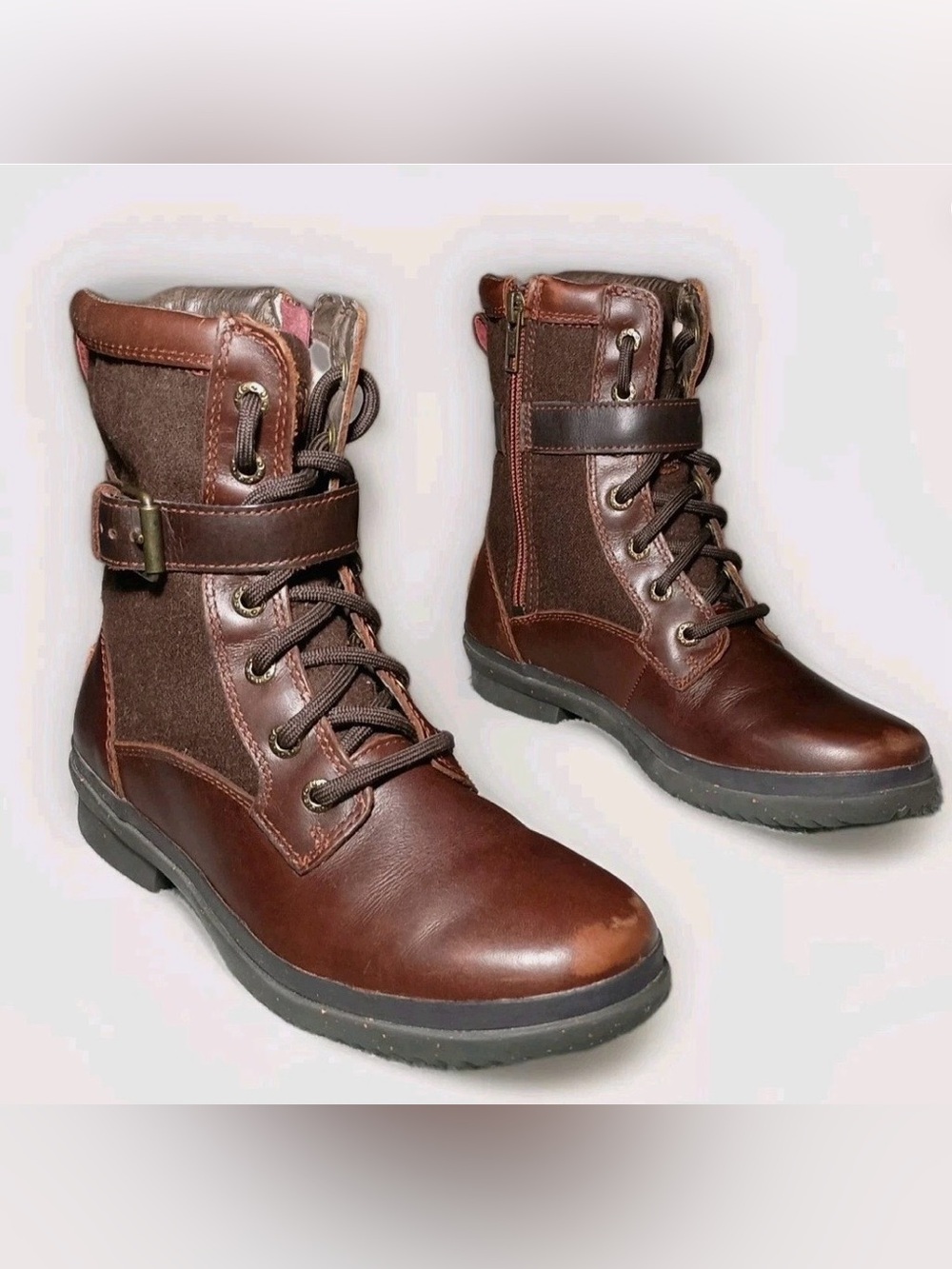 Ugg Kesey waterproof Women's Brown chestnut Leather Lace-Up Ankle Boots size 6.5